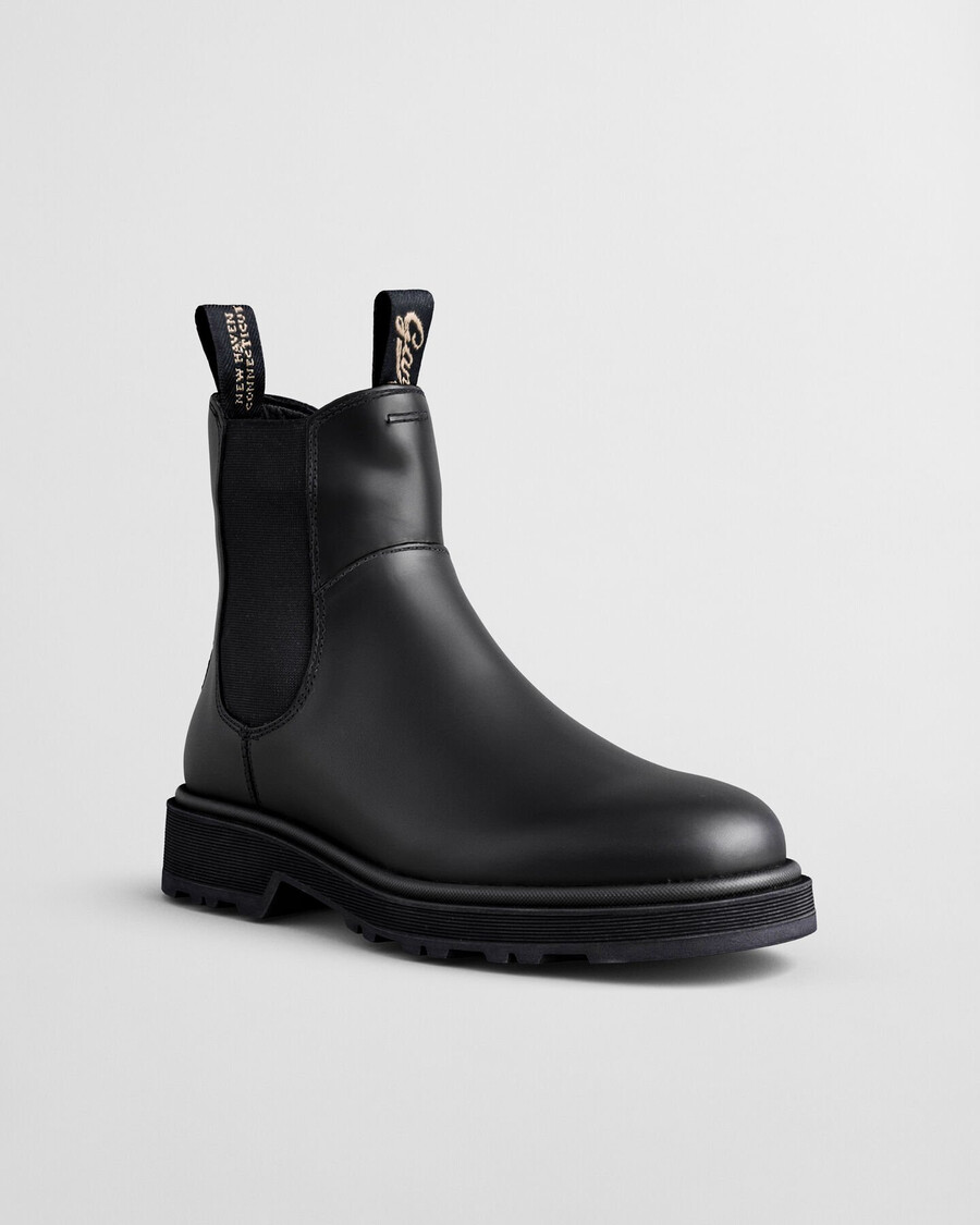 botas chelsea de couro wooltlynne - pretas