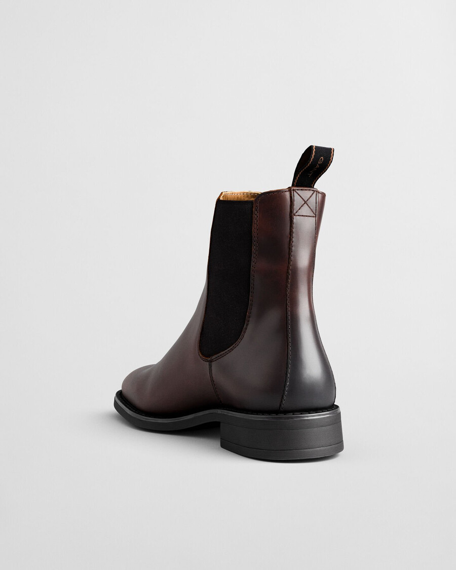 botas chelsea de couro fayy - marrom profundo