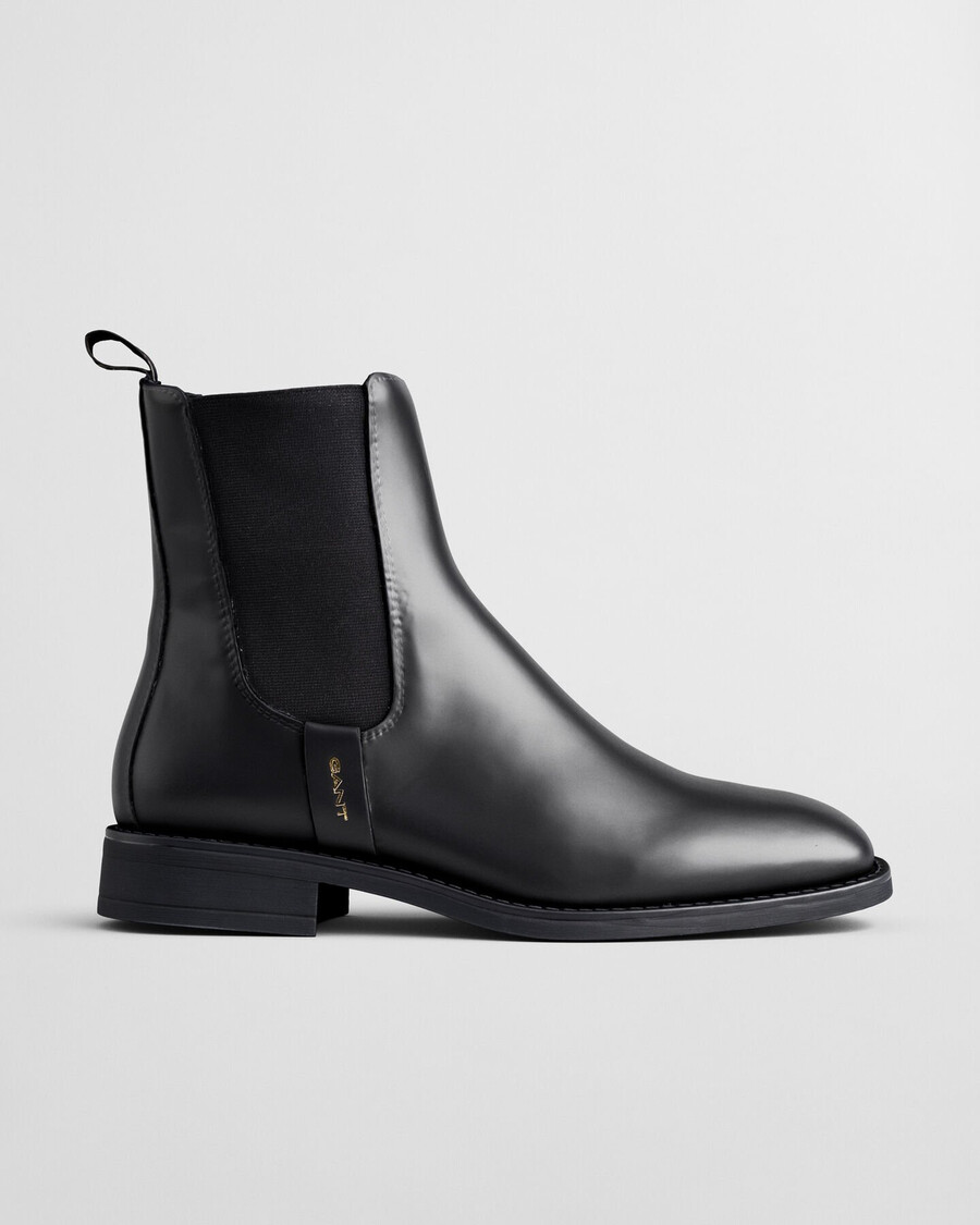 botas chelsea de couro fayy - preto