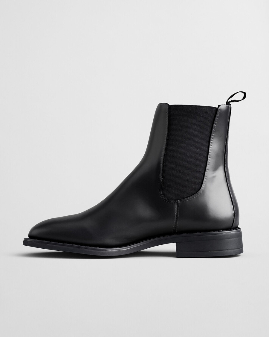 botas chelsea de couro fayy - preto