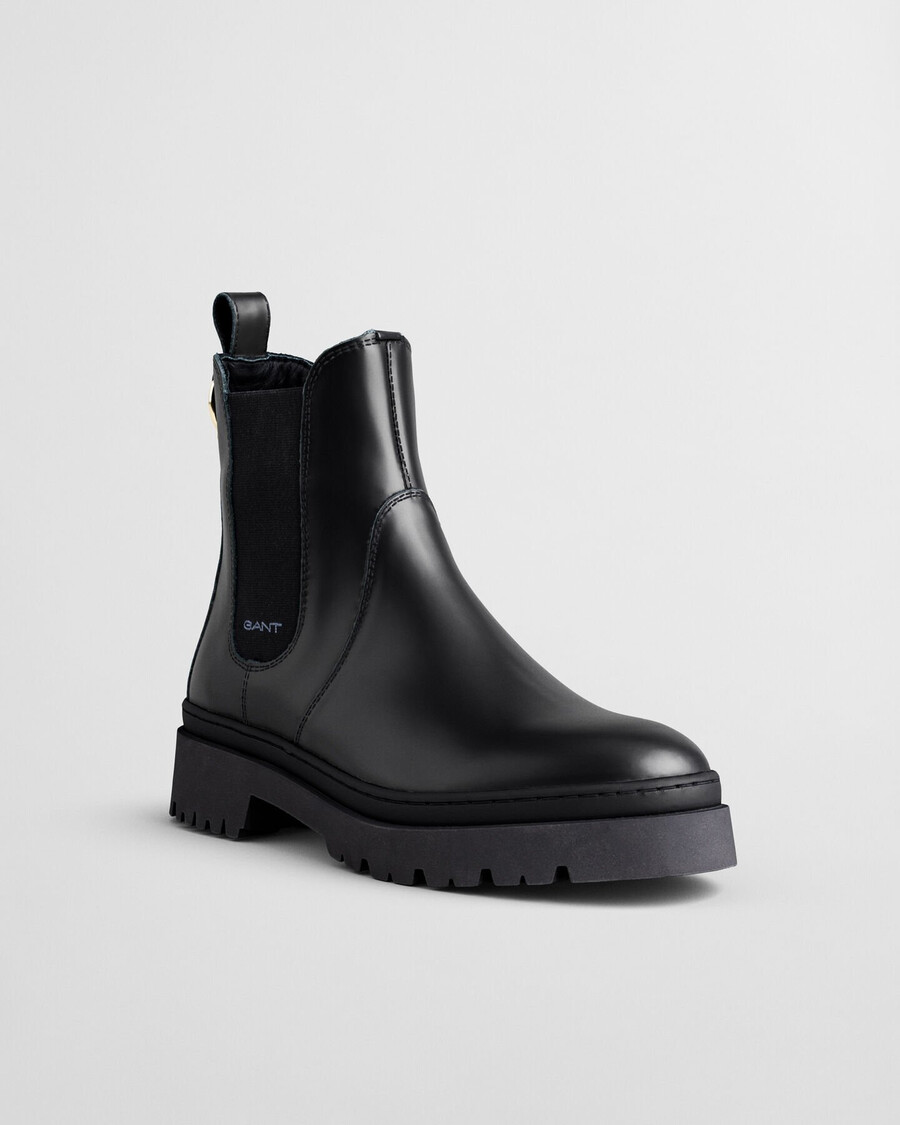 botas chelsea de couro aligrey - pretas
