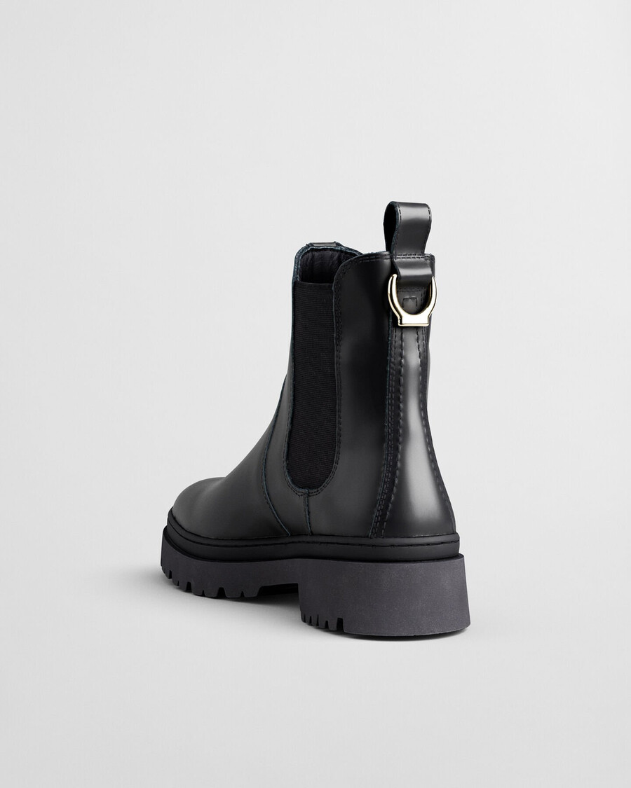 botas chelsea de couro aligrey - pretas