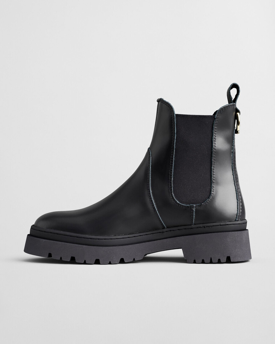 botas chelsea de couro aligrey - pretas