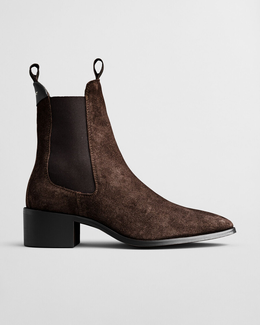 botas chelsea de camurça st broomly - marrom escuro