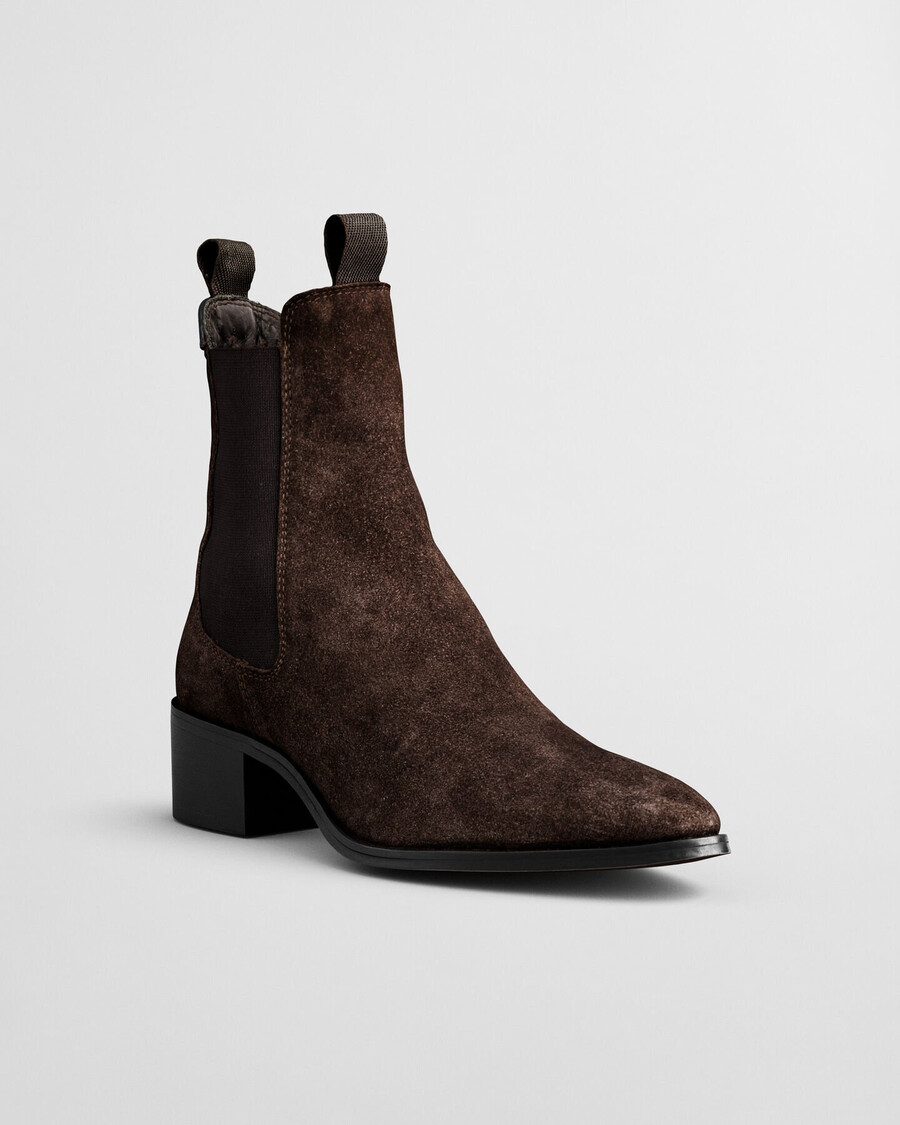 botas chelsea de camurça st broomly - marrom escuro