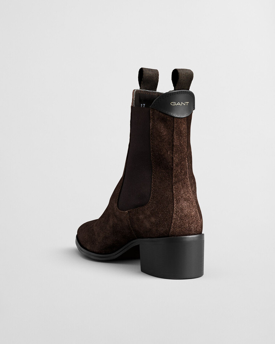 botas chelsea de camurça st broomly - marrom escuro