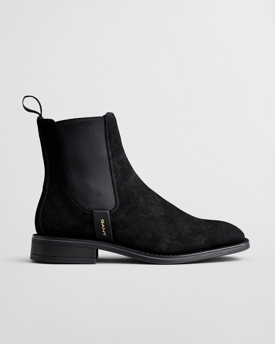 botas chelsea de camurça fayy - preto