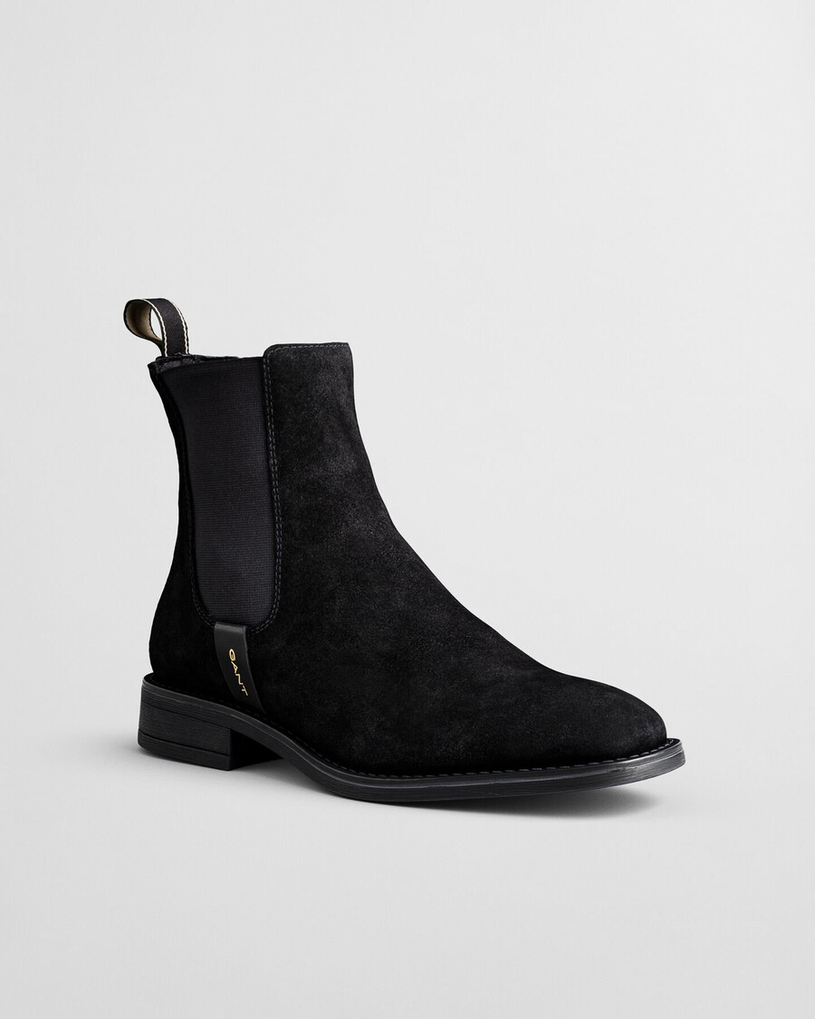 botas chelsea de camurça fayy - preto