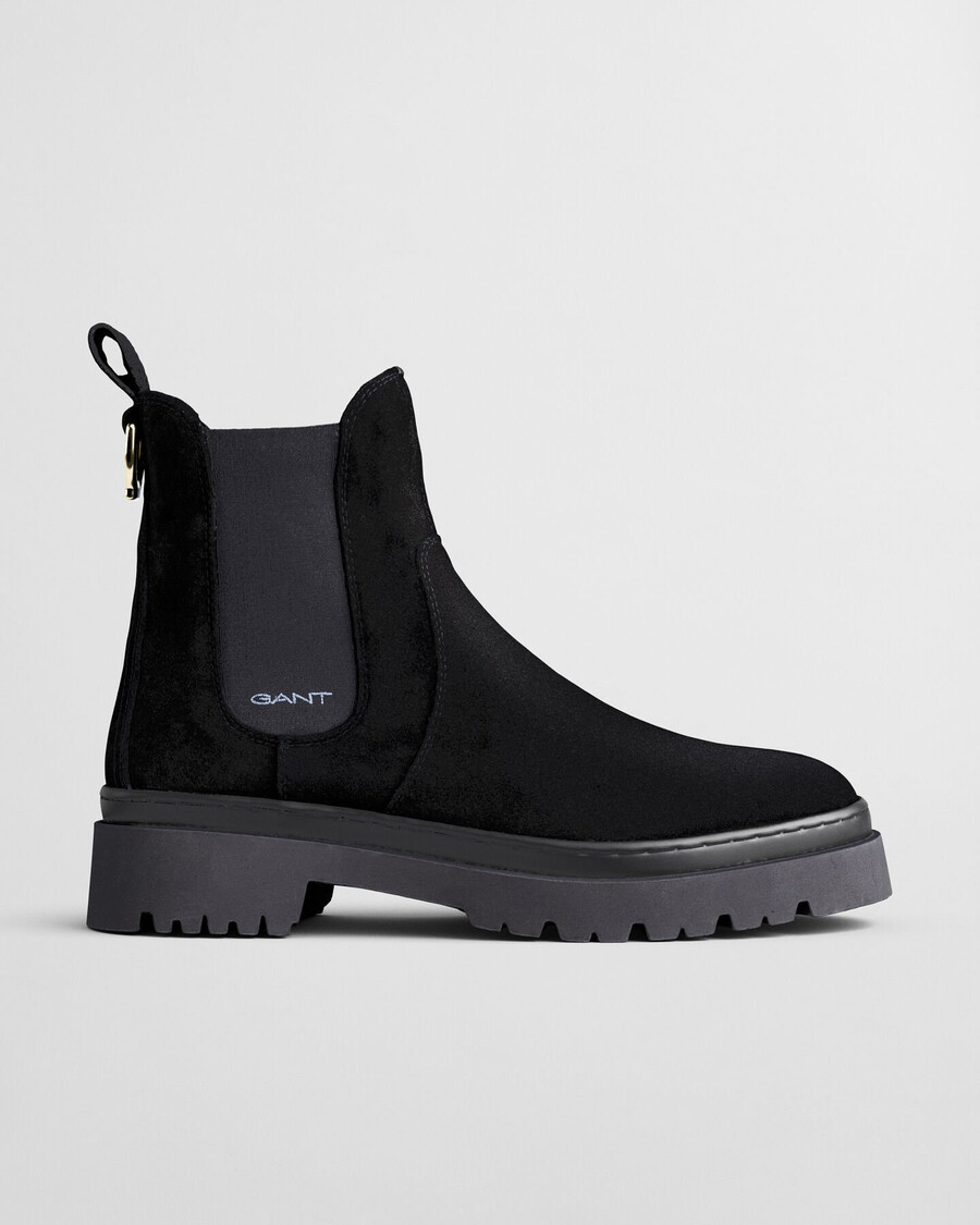 botas chelsea de camurça aligrey - pretas