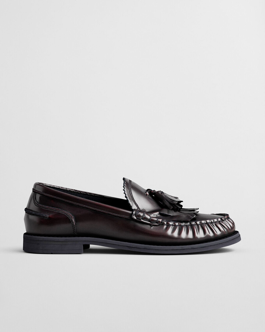 mocassins de couro gracelyn - vinho ameixa