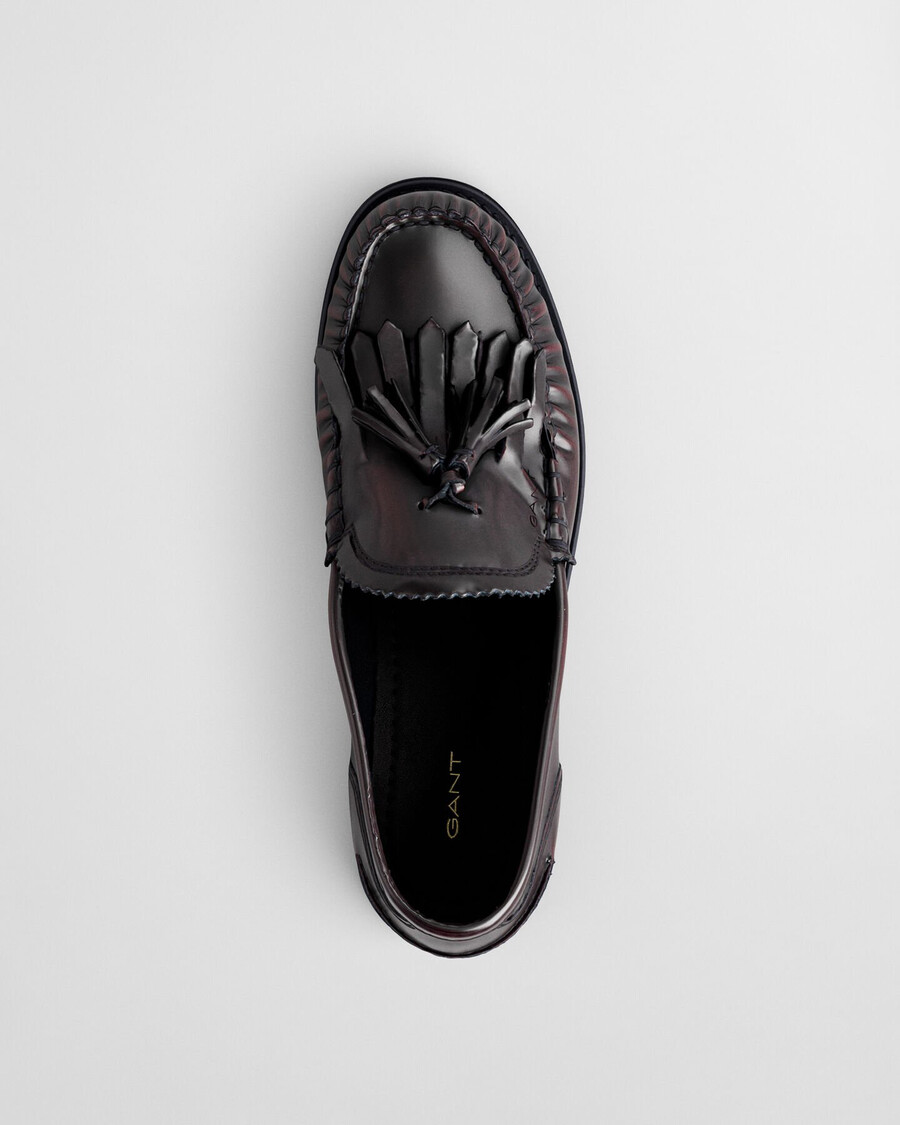 mocassins de couro gracelyn - vinho ameixa
