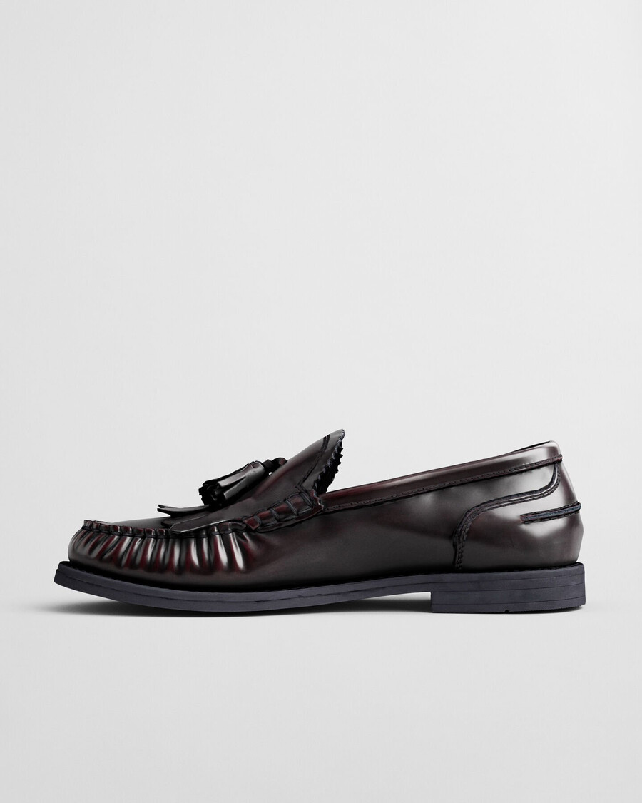 mocassins de couro gracelyn - vinho ameixa