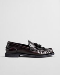 mocassins de couro gracelyn - vinho ameixa