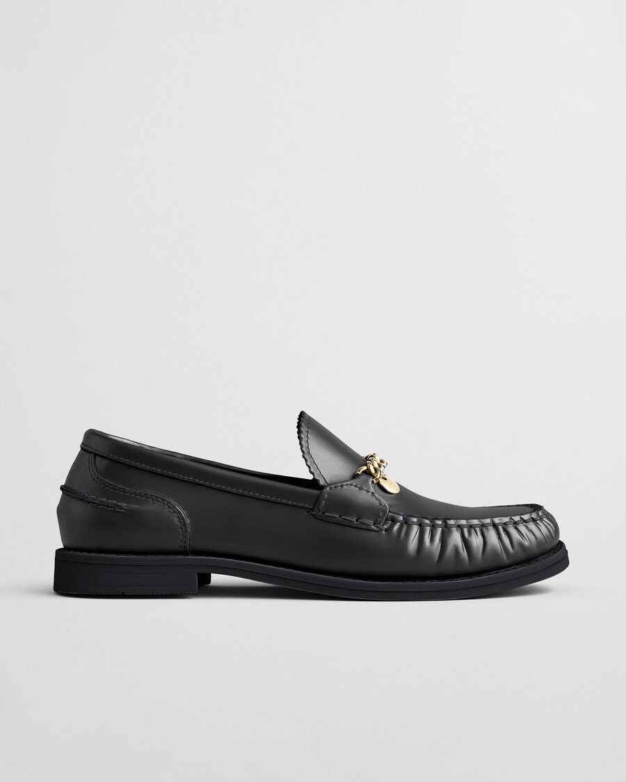 mocassins gracelyn em couro - preto