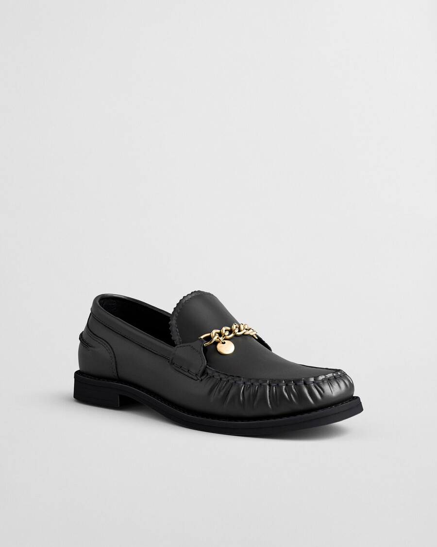 mocassins gracelyn em couro - preto