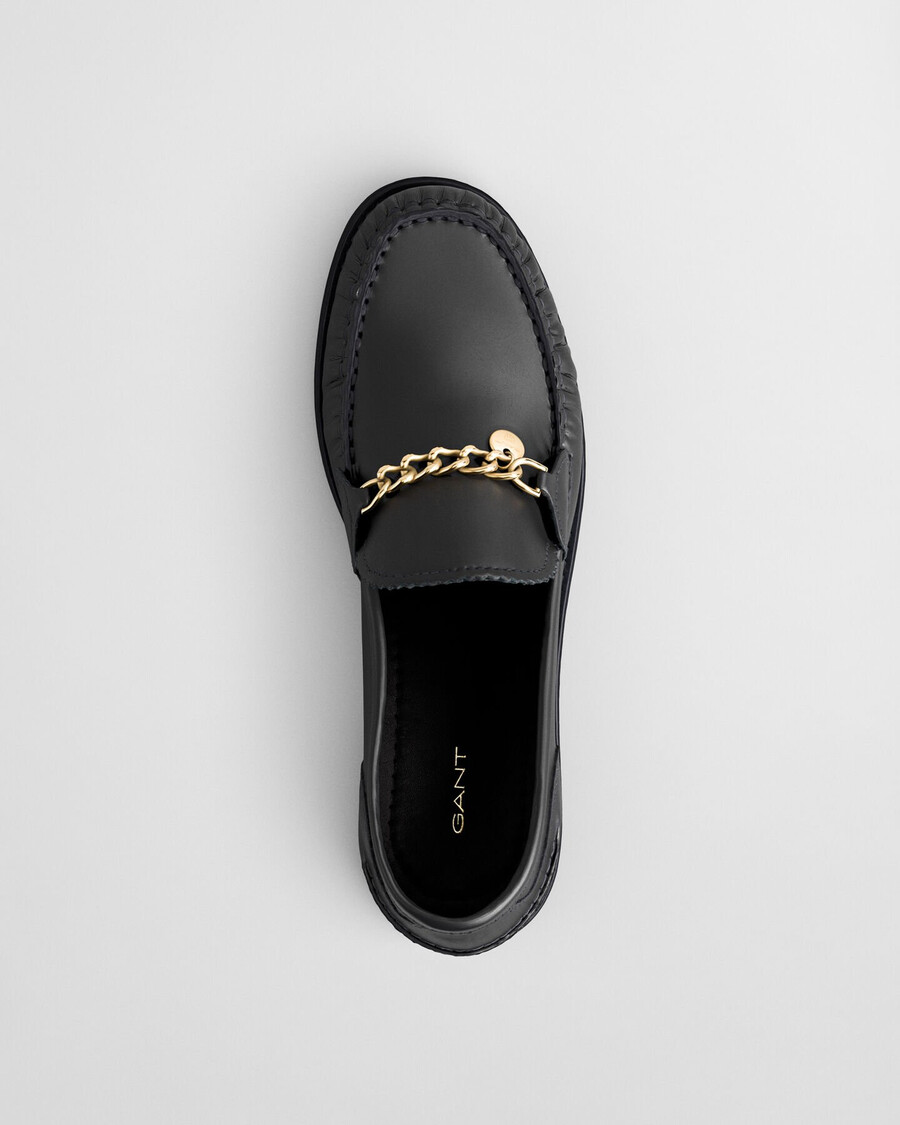 mocassins gracelyn em couro - preto
