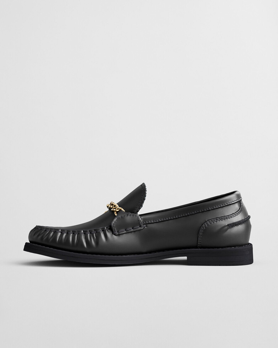 mocassins gracelyn em couro - preto