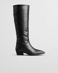 botas de couro bassotte até o joelho - pretas